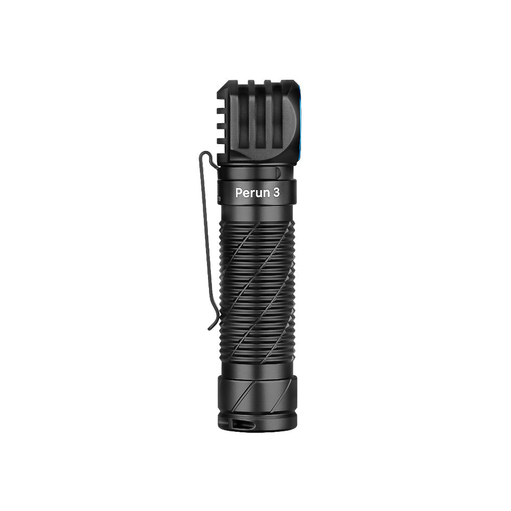Olight Perun 3 Black rear view showing the magnetic tailcap