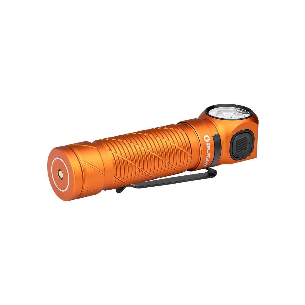 Olight Perun 3 Orange horizontal side profile view