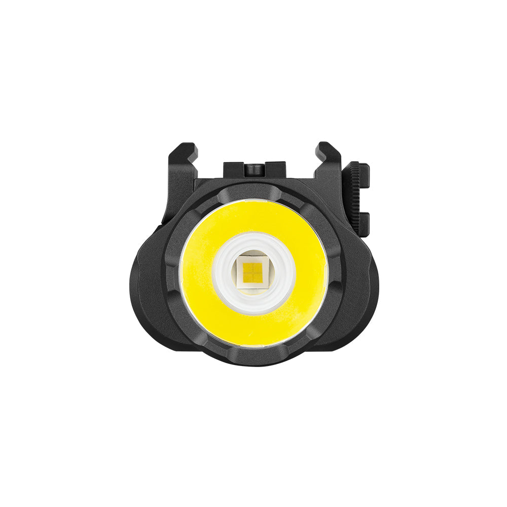 Olight PL-3R Valkyrie front view showing the TIR optic and bezel