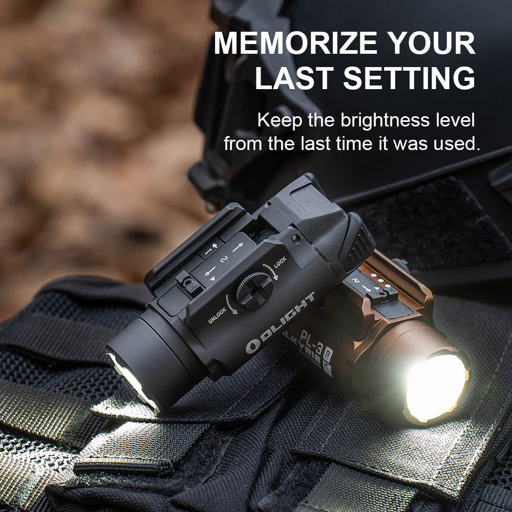 Olight PL-3R Valkyrie memorizes your last brightness setting between uses