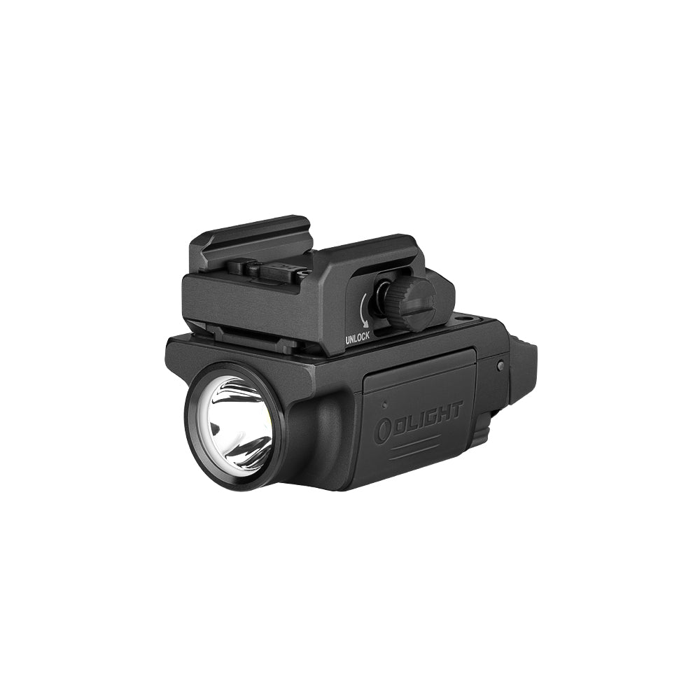 Olight PL-MINI 3 Valkyrie Black angled view – 600 lumen compact pistol light