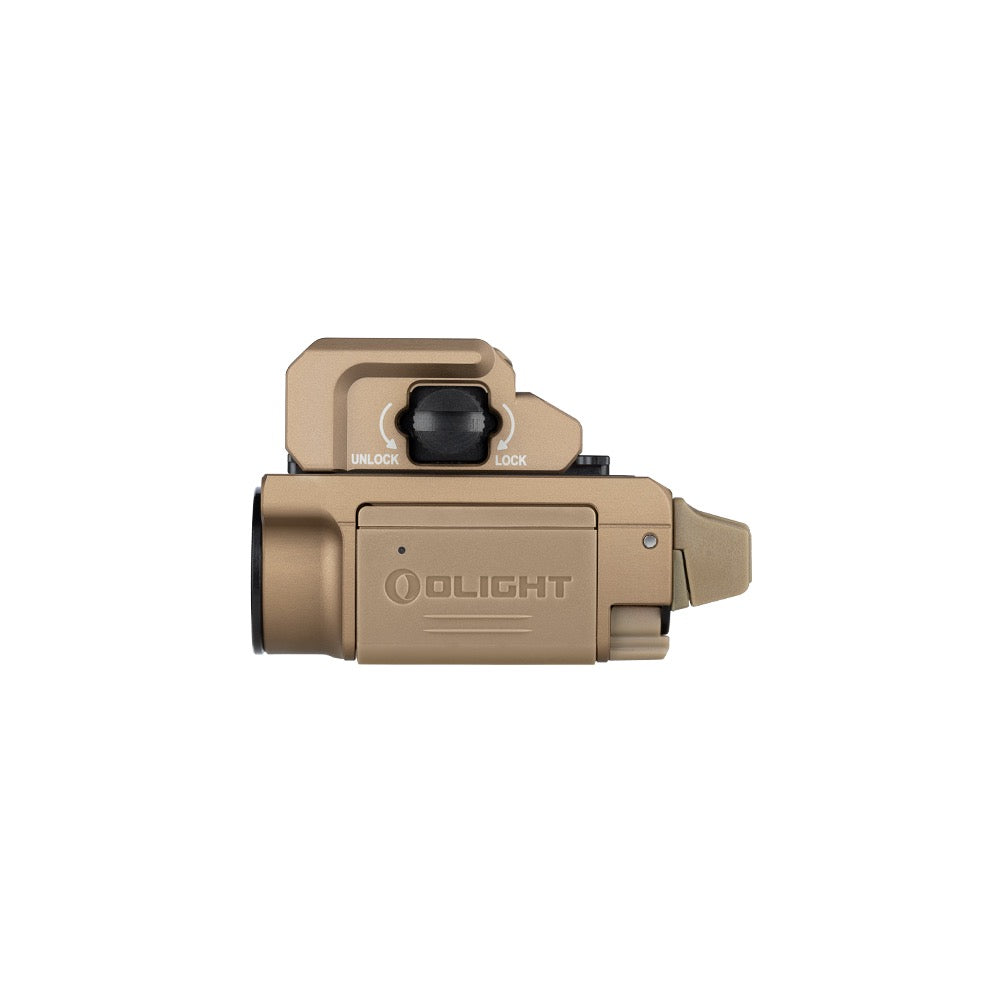 Olight PL-MINI 3 Valkyrie Desert Tan side profile view