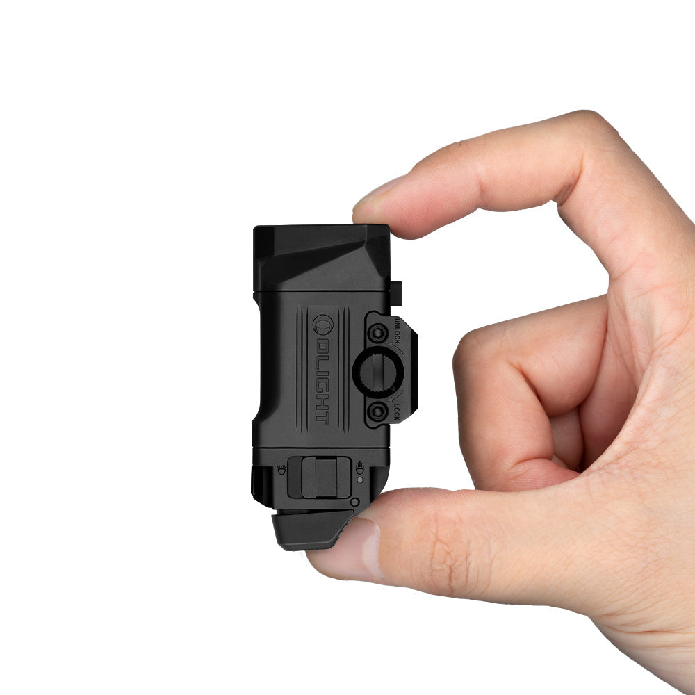 Olight PL-X patented anti-loosening ratchet rail mount detail