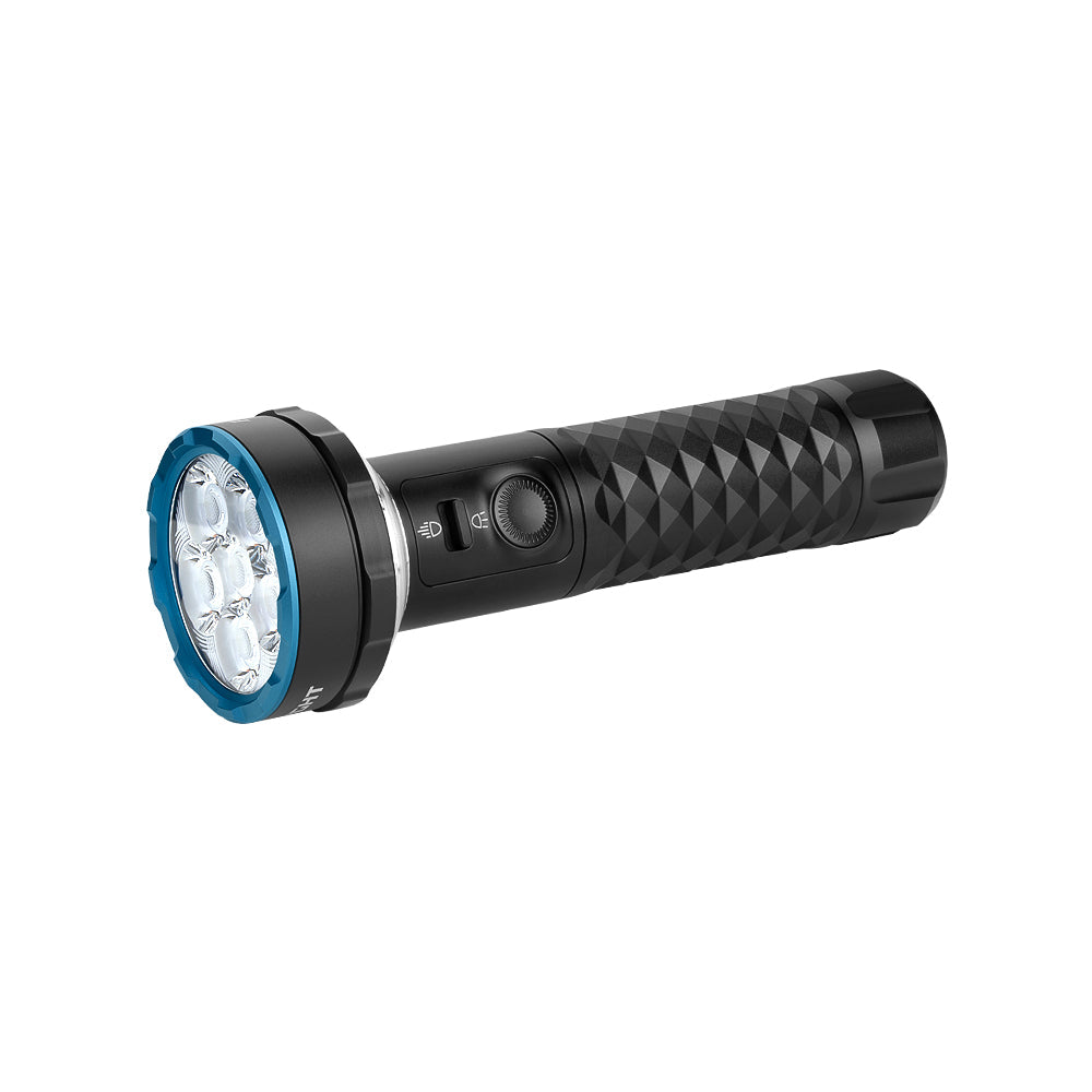 Olight Prowess Black angled view – 5,000 lumen bidirectional flood and 360 degree lantern light