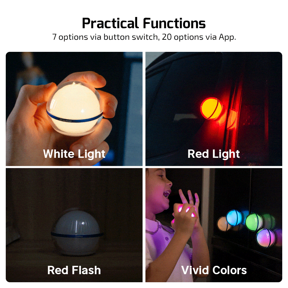Olight Sphere animated color-changing modes