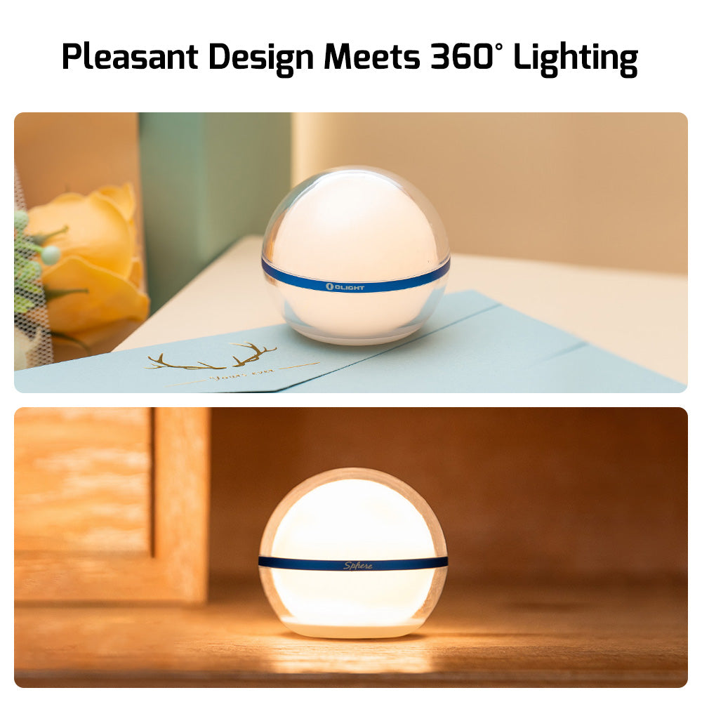 Olight Sphere illuminated showing dynamic color modes