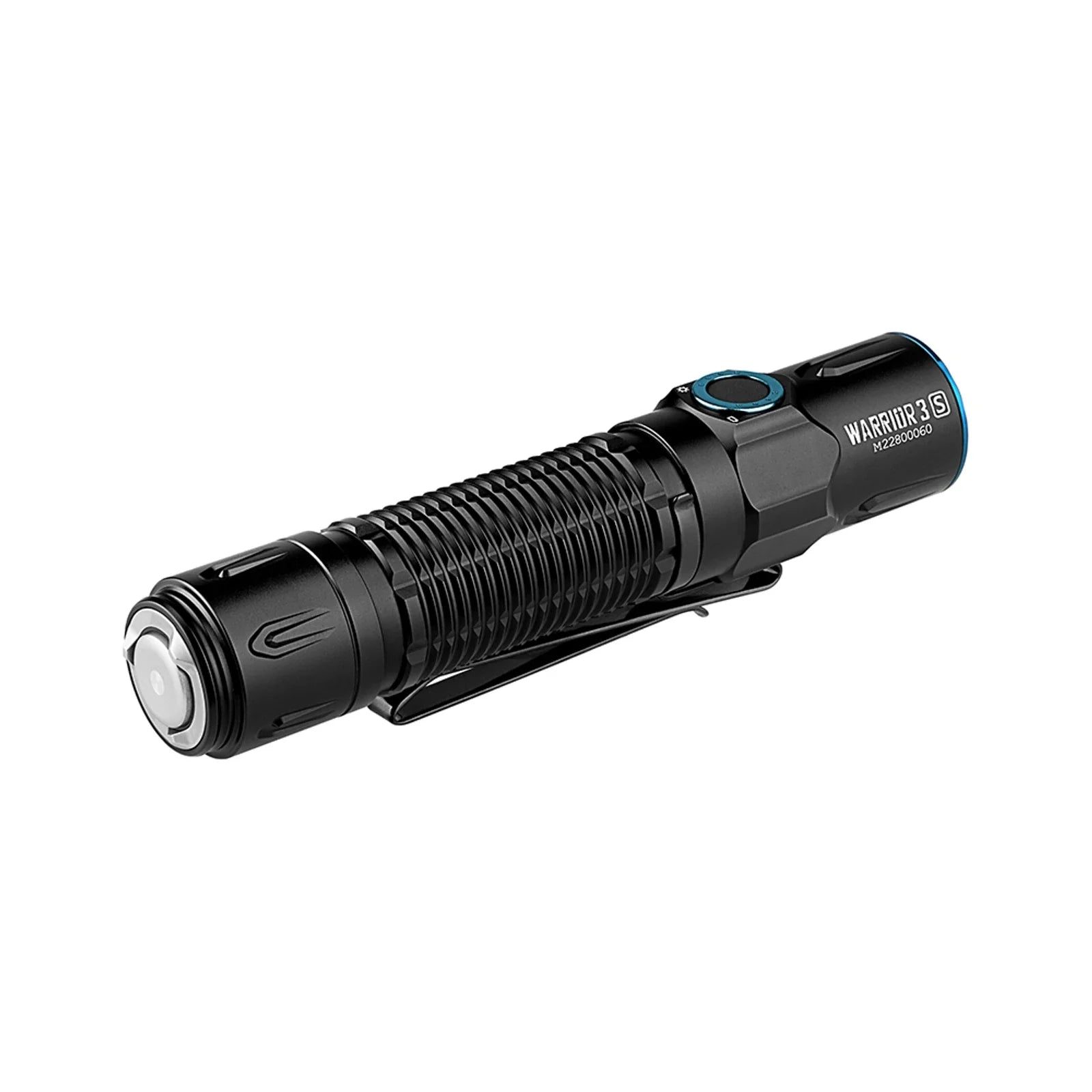 Olight Warrior 3S Black bezel and LED emitter close-up detail