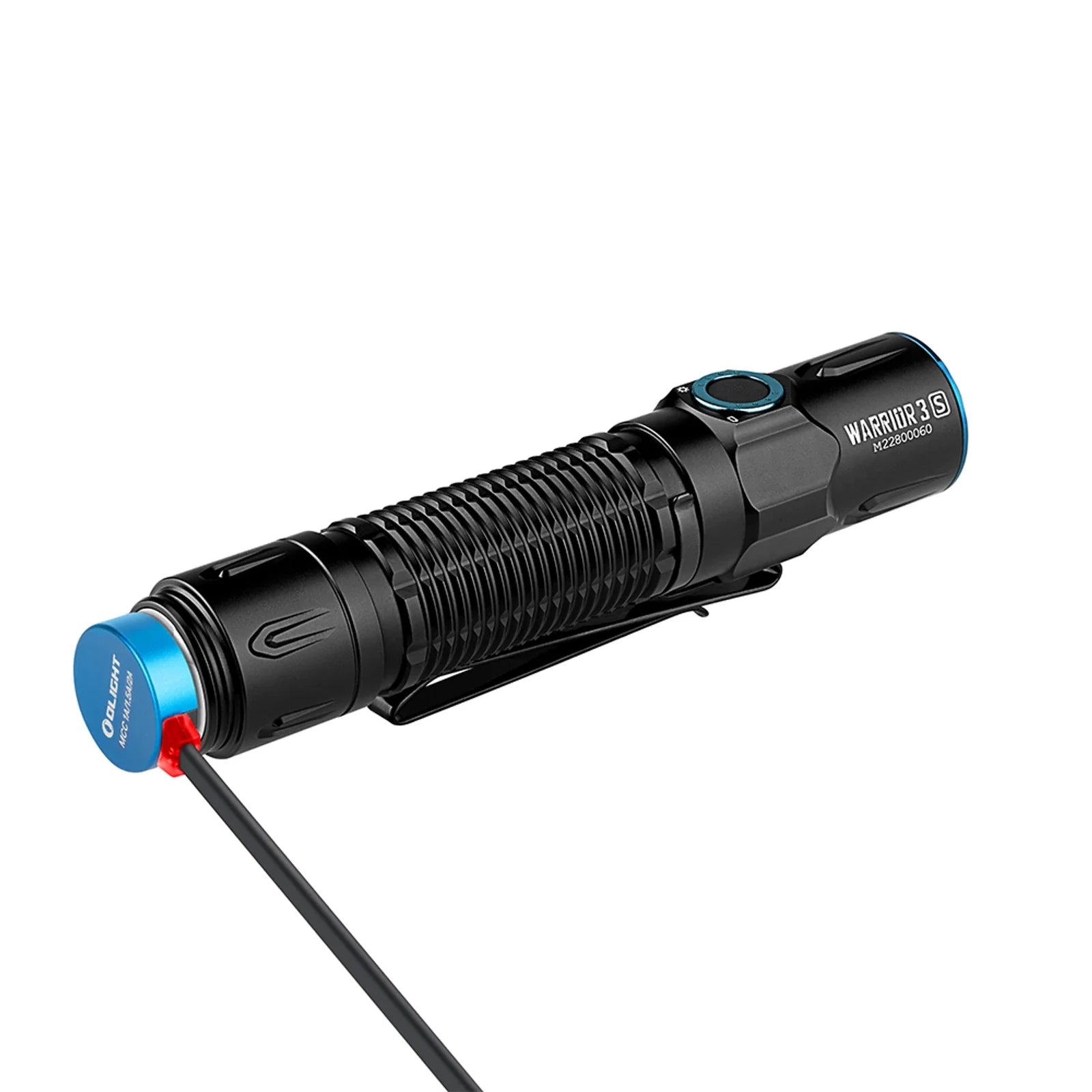 Olight Warrior 3S Black magnetic charging via the MCC3 charging cable