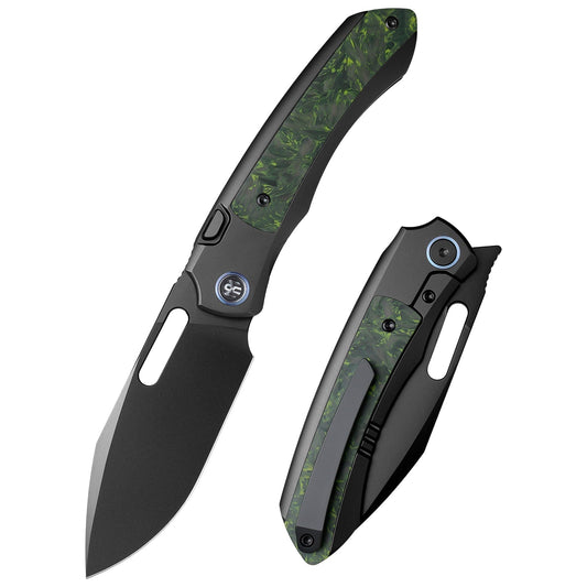 Remette RT-Orca ORCALS front view – 3.15" DLC M390 drop point titanium folding knife