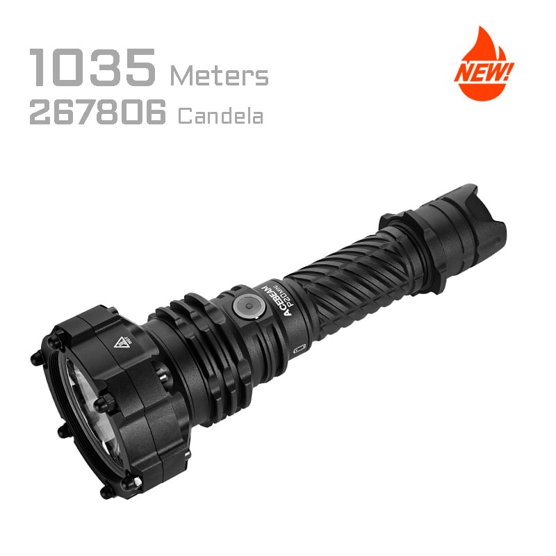 Acebeam P20-mini front view – 4000 lumen tactical flashlight