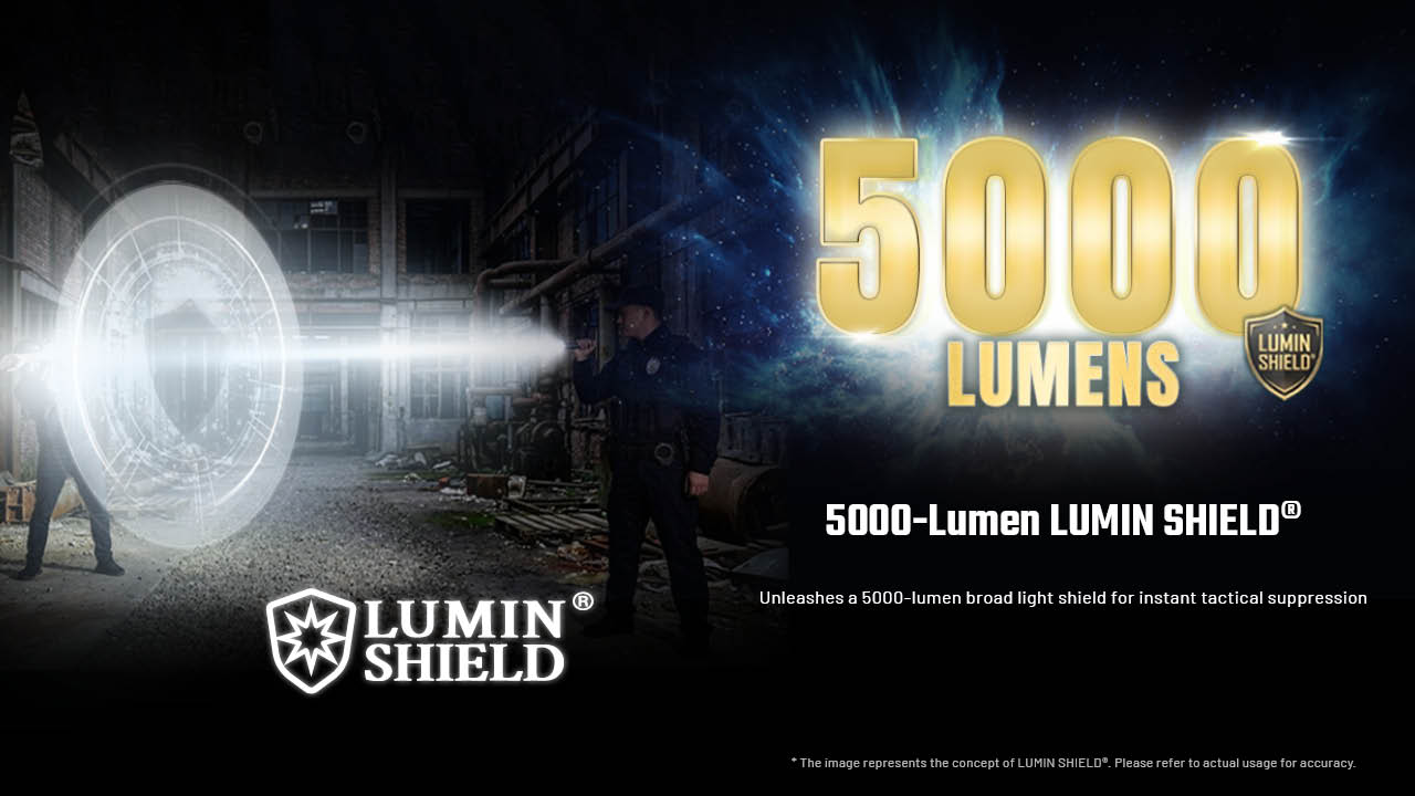 Nitecore P27iX LUMIN SHIELD - instant 5000 lumen broad light shield for tactical suppression