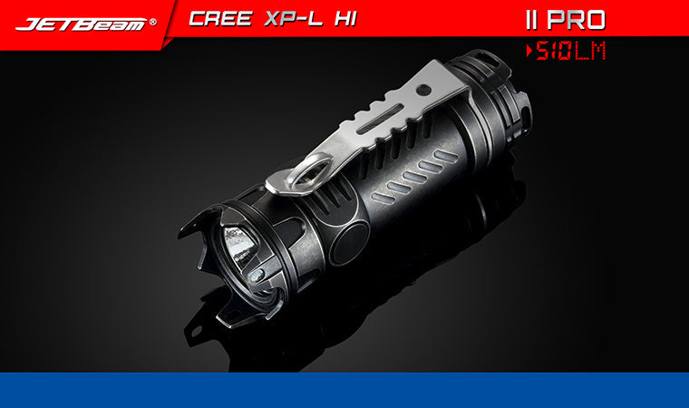 Jetbeam II Pro Anodized Titanium 510 Lumen 1 x CR123 CREE XP-L HI LED Flashlight - Black