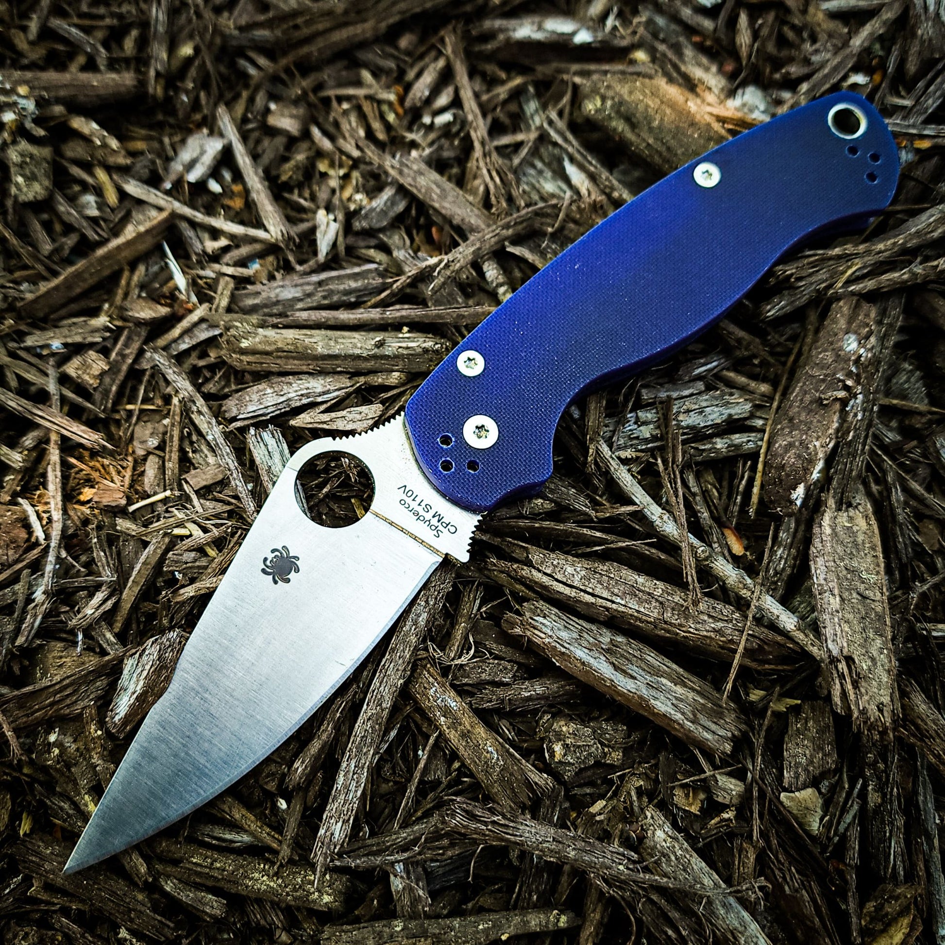 Spyderco Paramilitary 2 Folding Knife 3.42in S110V Steel Blade Dark Blue Textured G-10 Handles - C81GPDBL2