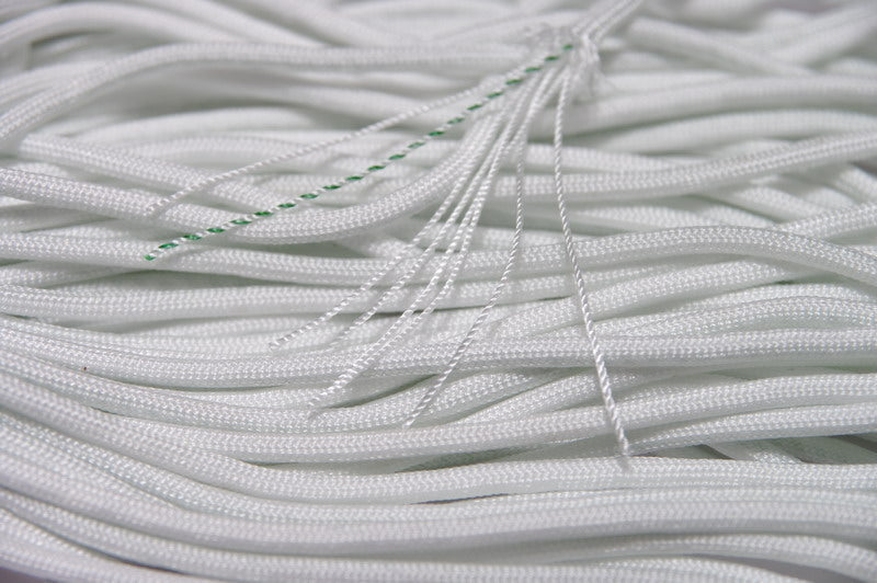 8 Strand 550 Paracord - White - 100' Hank