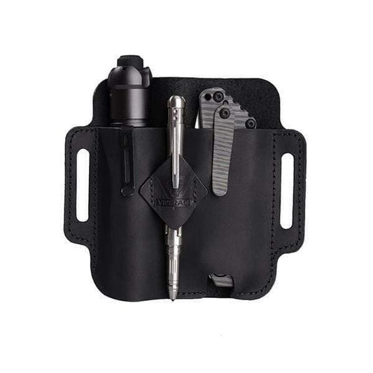 Viperade PJ19 Crazy Horse Leather Multitool Sheath (Black) front view