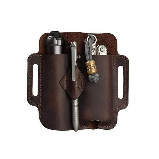 Viperade PJ19 Crazy Horse Leather Multitool Sheath (Brown) front view