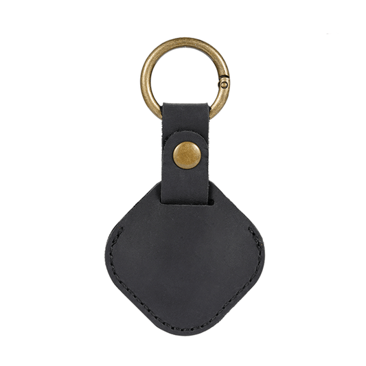 Viperade PJ25 Genuine Leather AirTag Holder (Black) front view