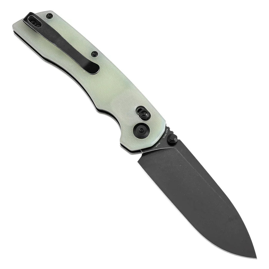 Tenable Kryo T1001V4 – 3.58" Blackwash 14C28N Blade, Jade G10 Handle with Liner Lock