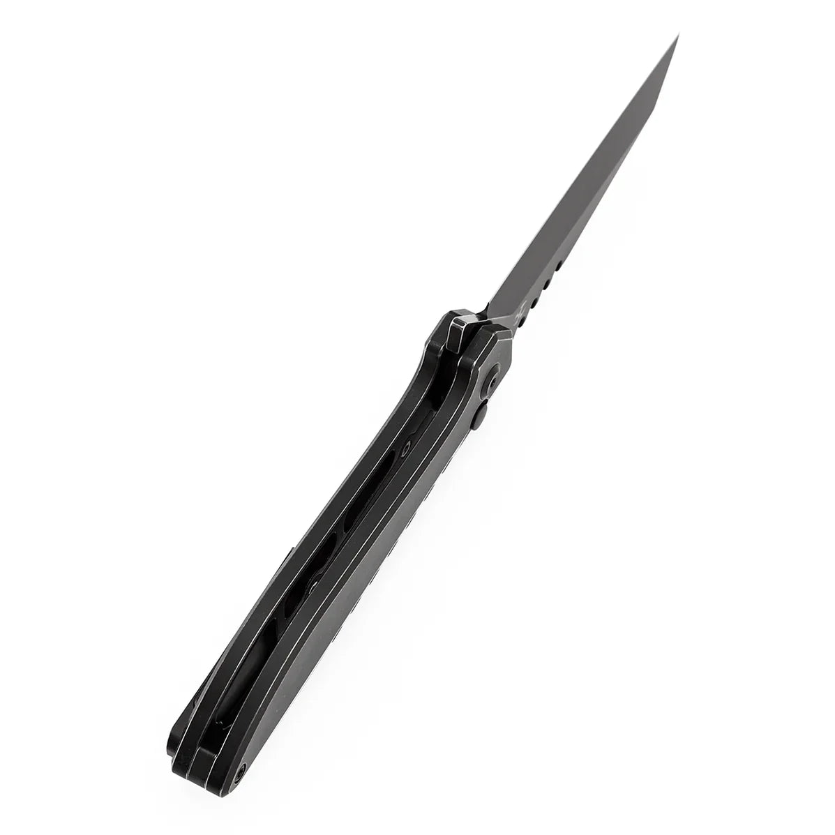 Kansept Kosame Button Lock T1093F5 – 3.37" 154CM Blade, Blackwash Titanium with Black & Red G-Mascus Inlay, by Ei Spade Design