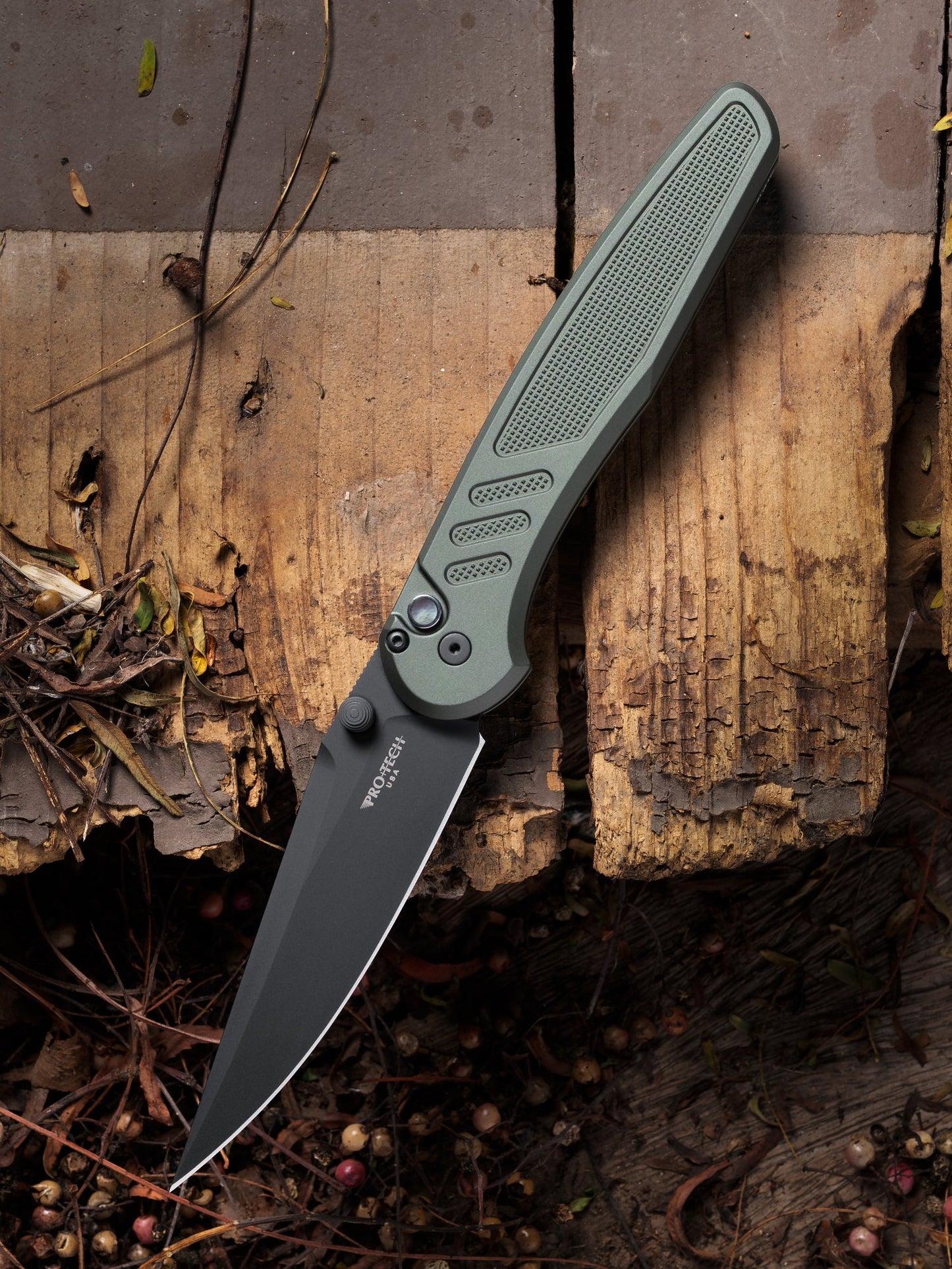 Pro-Tech BST26 Avalon 1 – Blade Show Texas Exclusive Green Knurled Aluminum MagnaCut Knife