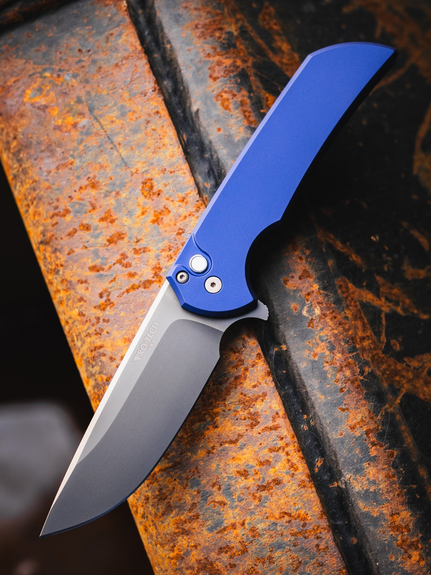 Pro-Tech BST26.Mordax.2 Blade Show Texas Exclusive – Navy Handle 20CV Mordax Knife