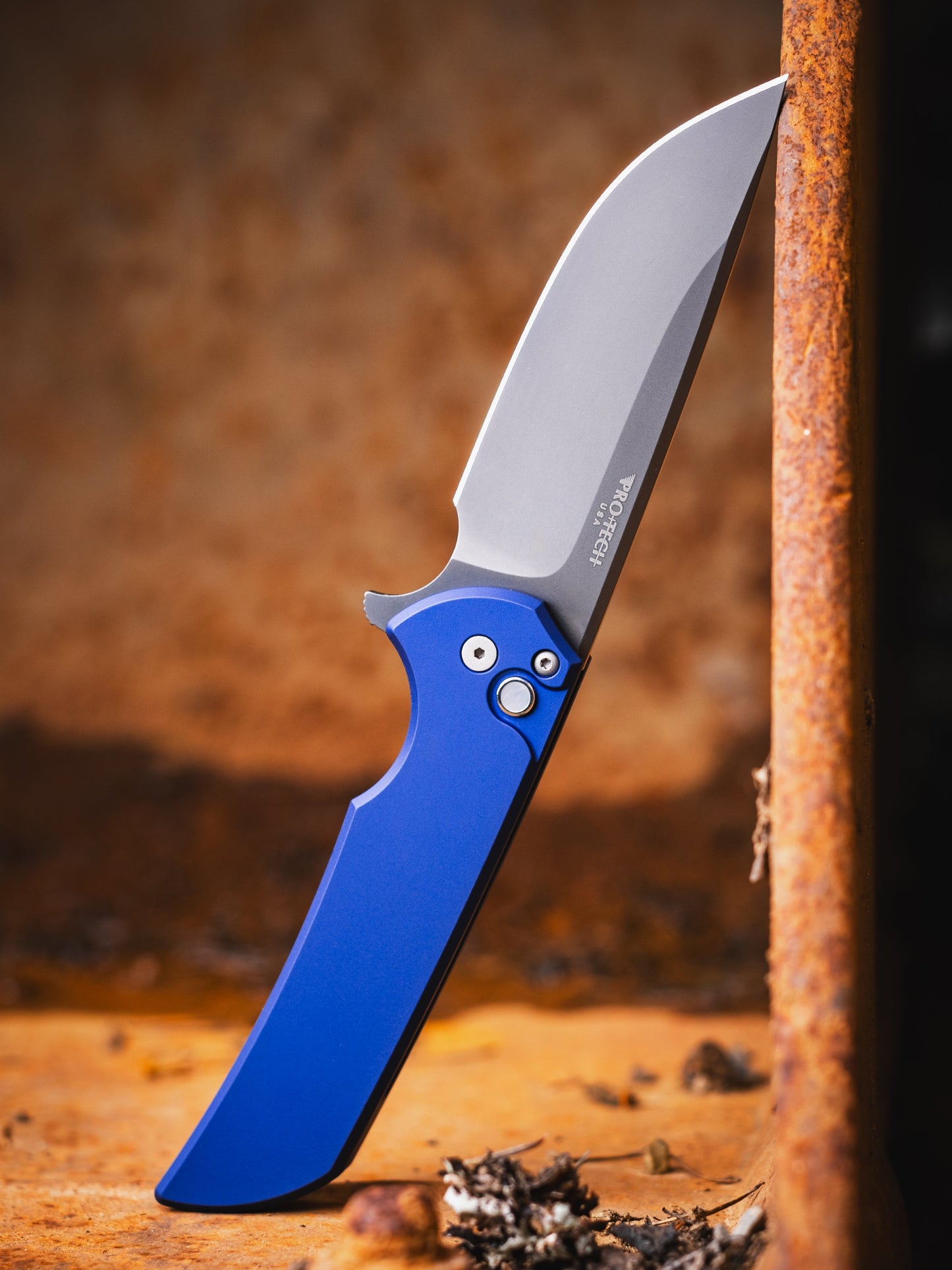Pro-Tech BST26.Mordax.2 Blade Show Texas Exclusive – Navy Handle 20CV Mordax Knife