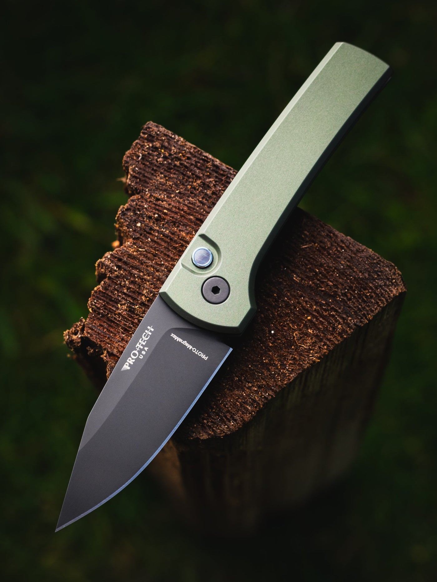 Pro-Tech BST26.Scapegoat.1 Blade Show Texas Exclusive – Green Handle MagnaMax Scapegoat Auto