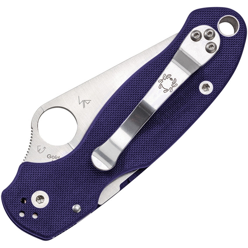 Spyderco Para 3 Folding Knife 3in S110v Steel Blade w/ Dark Blue/Purple G-10 Handles - C223GPDBL
