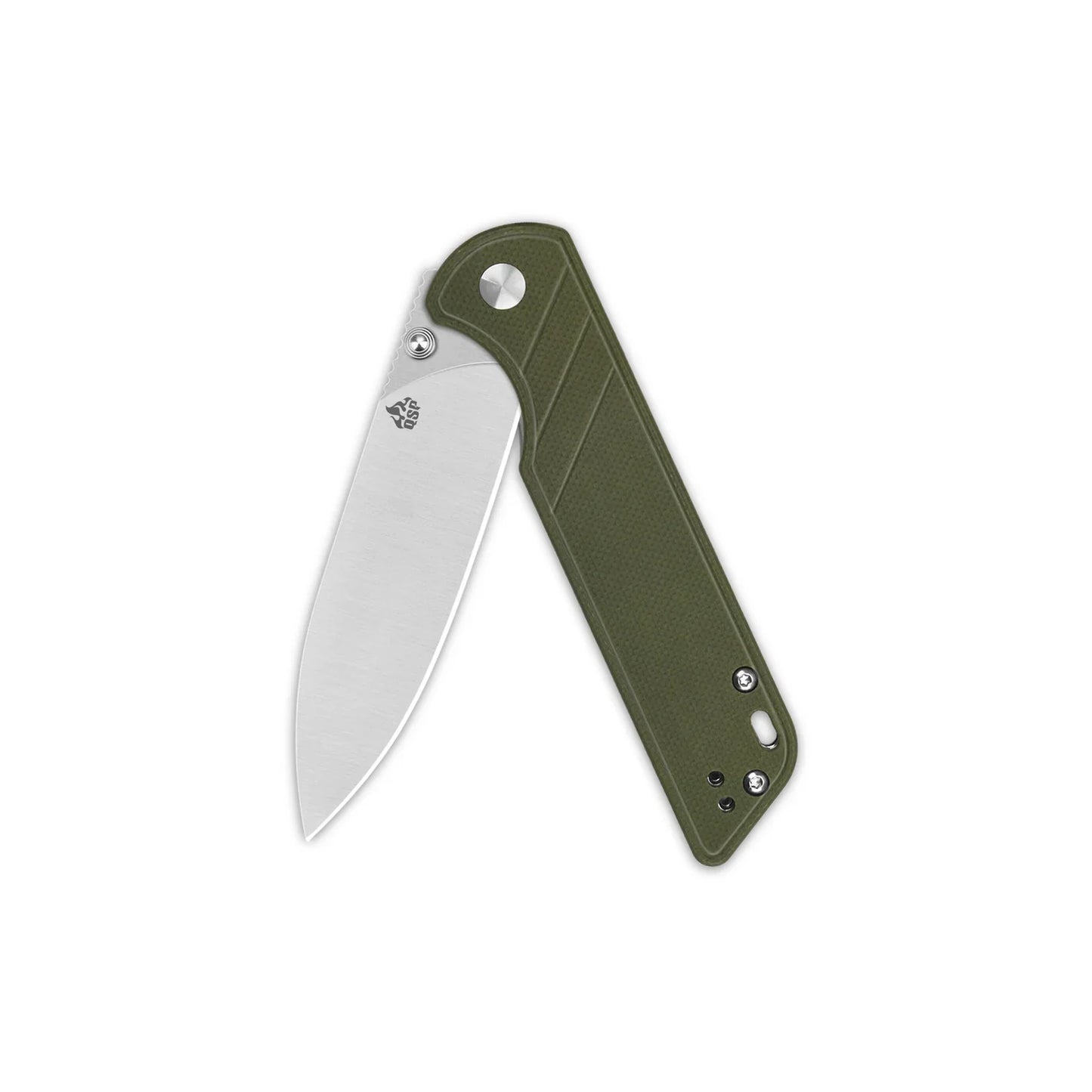 QSP Parrot V2 Pocket Knife – 3.25" D2 Spear Point Blade, Green G10 Handle, Ball Bearings, Liner Lock