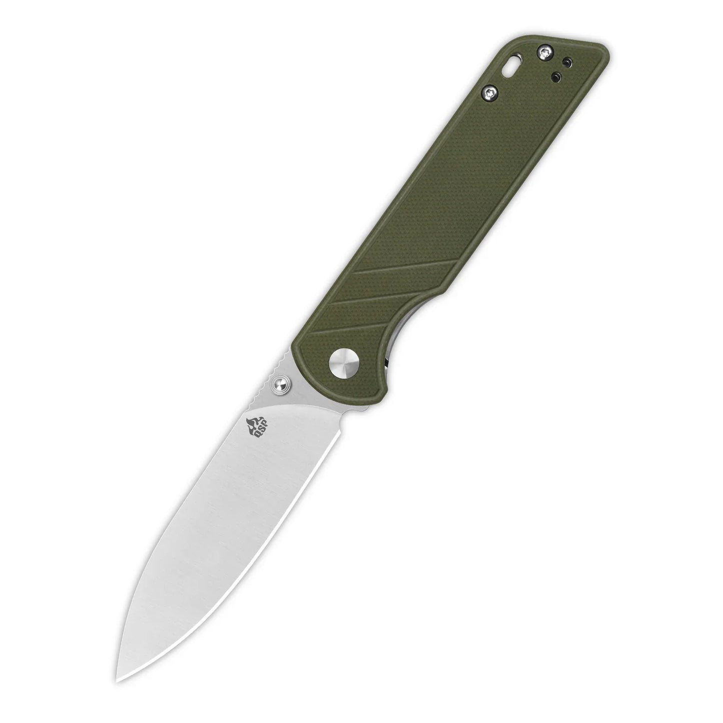 QSP Parrot V2 Pocket Knife – 3.25" D2 Spear Point Blade, Green G10 Handle, Ball Bearings, Liner Lock
