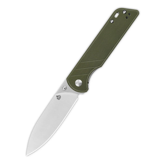 QSP Parrot V2 Pocket Knife – 3.25" D2 Spear Point Blade, Green G10 Handle, Ball Bearings, Liner Lock