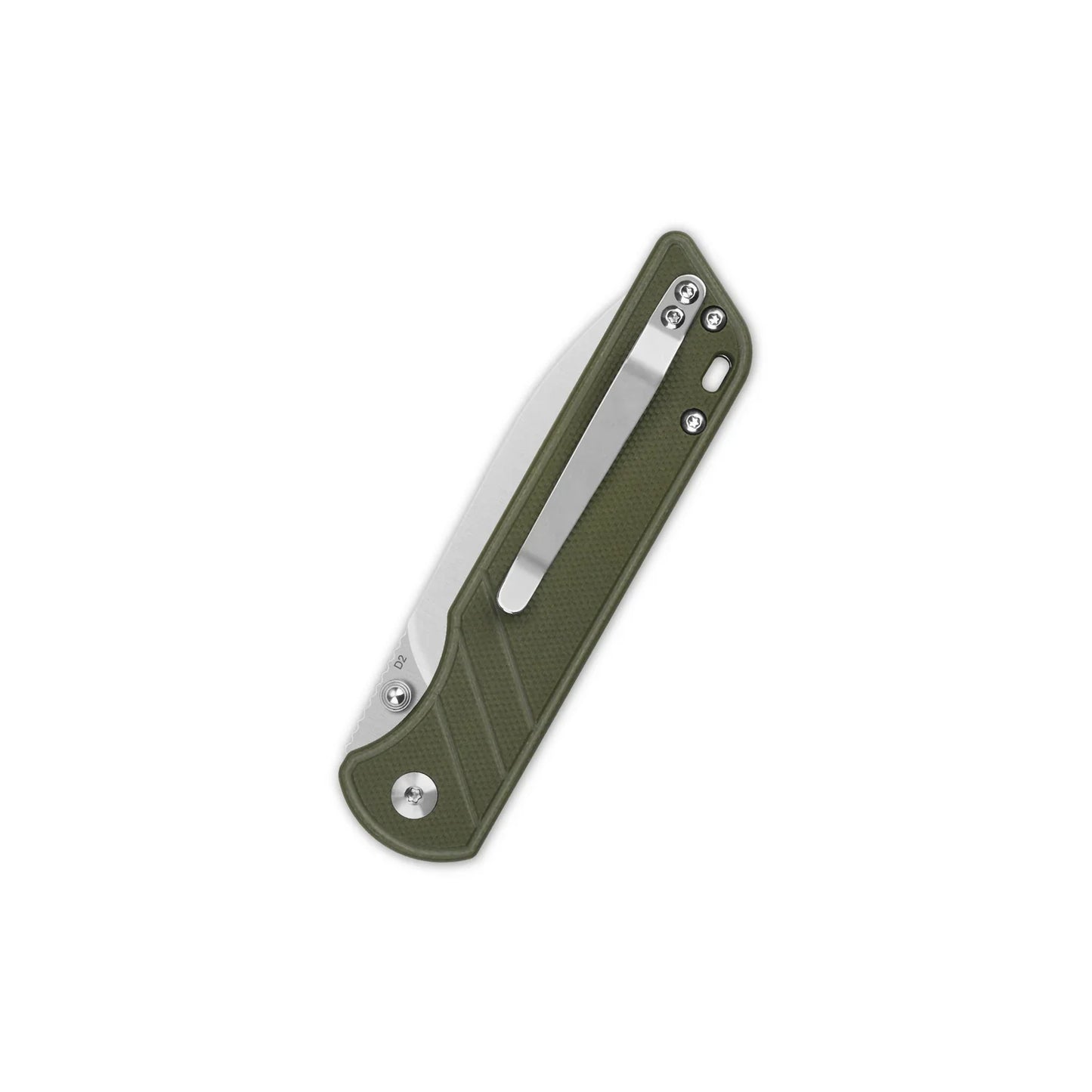 QSP Parrot V2 Pocket Knife – 3.25" D2 Spear Point Blade, Green G10 Handle, Ball Bearings, Liner Lock
