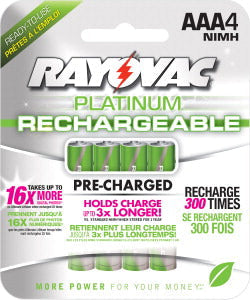 Rayovac AAA NiMh Low Self Discharge Batteries - 4 Pack
