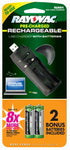 Rayovac USB Charger w/ 2 Low Self Discharge AA NiMh Batteries