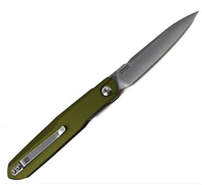 Real Steel G5 Metamorph REA-G5 green aluminum front flipper folding knife – product view
