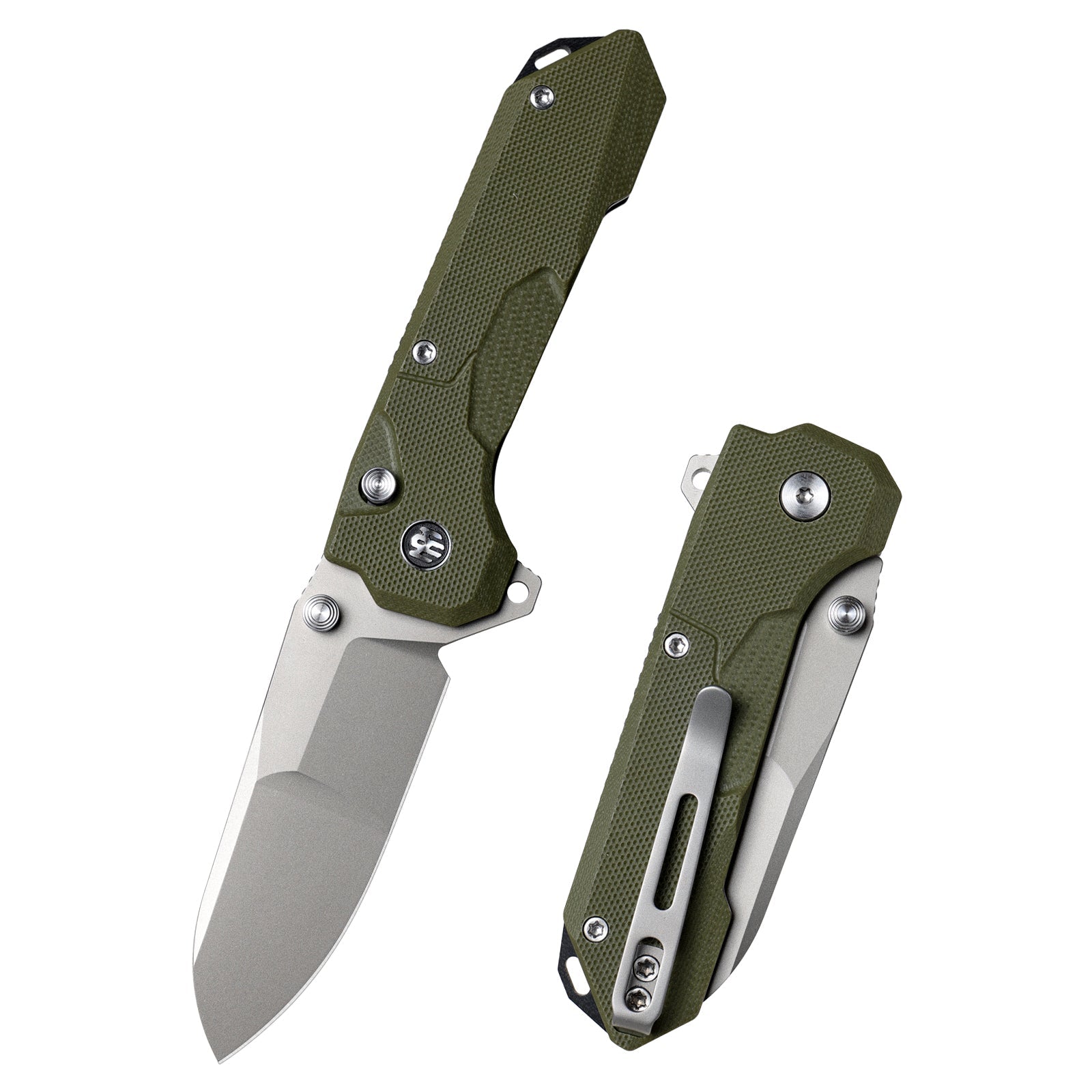 Remette RT-Cosmic RTCO-GM front view – 2.76″ sandblasted 14C28N drop point folding knife