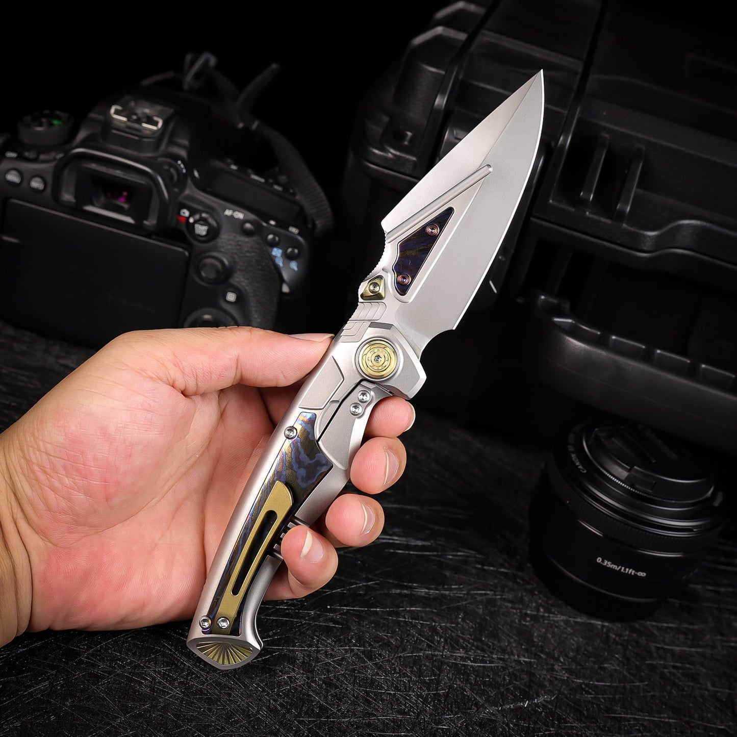 Remette RT-Scepter SCPT-A open position showing M390 clip point blade