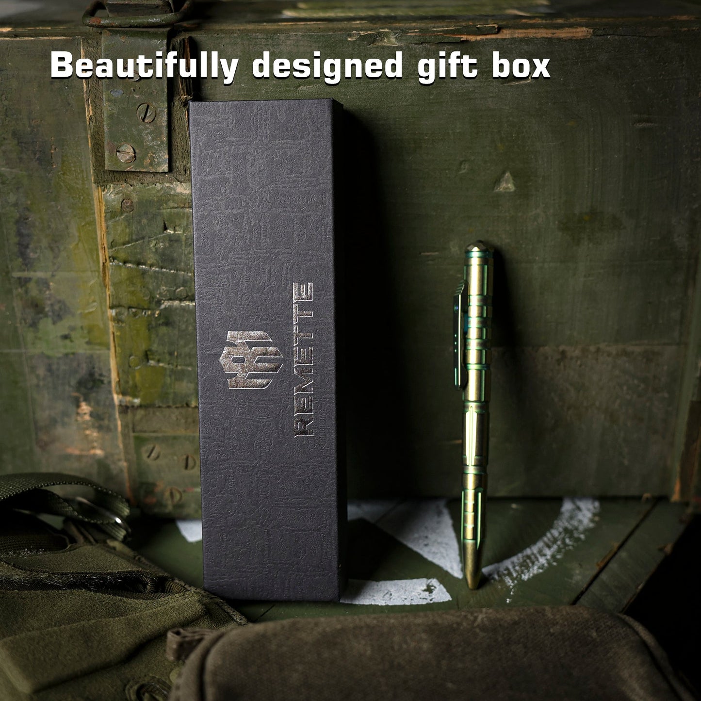 REMETTE RT-TP1C Pen – Titanium Tactical Pen with Clip Activated Lock and Glass Breaker