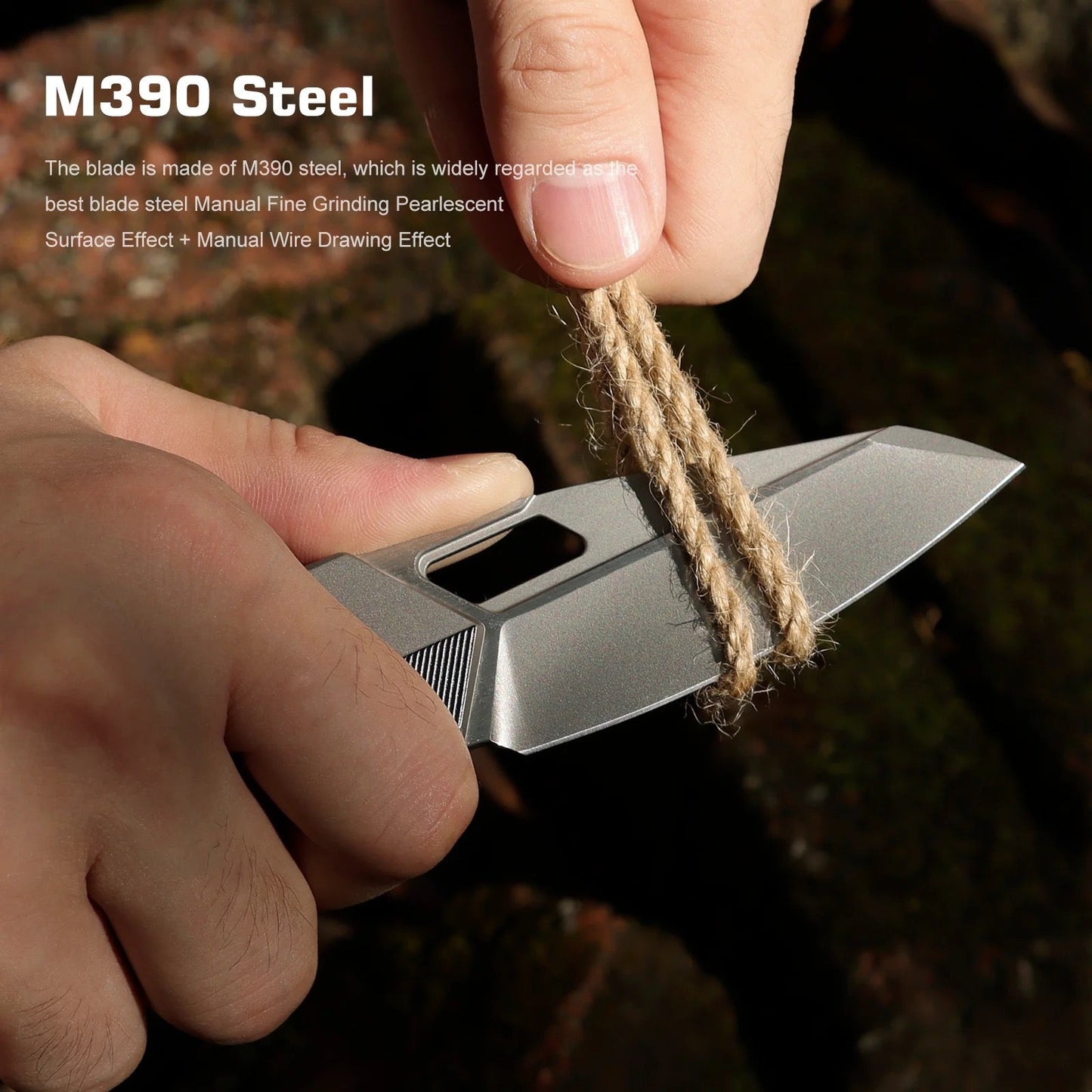 Remette Woodpecker RTWP-T 2.95" M390 Reverse Tanto Folding Knife Titanium Handle Liner Lock