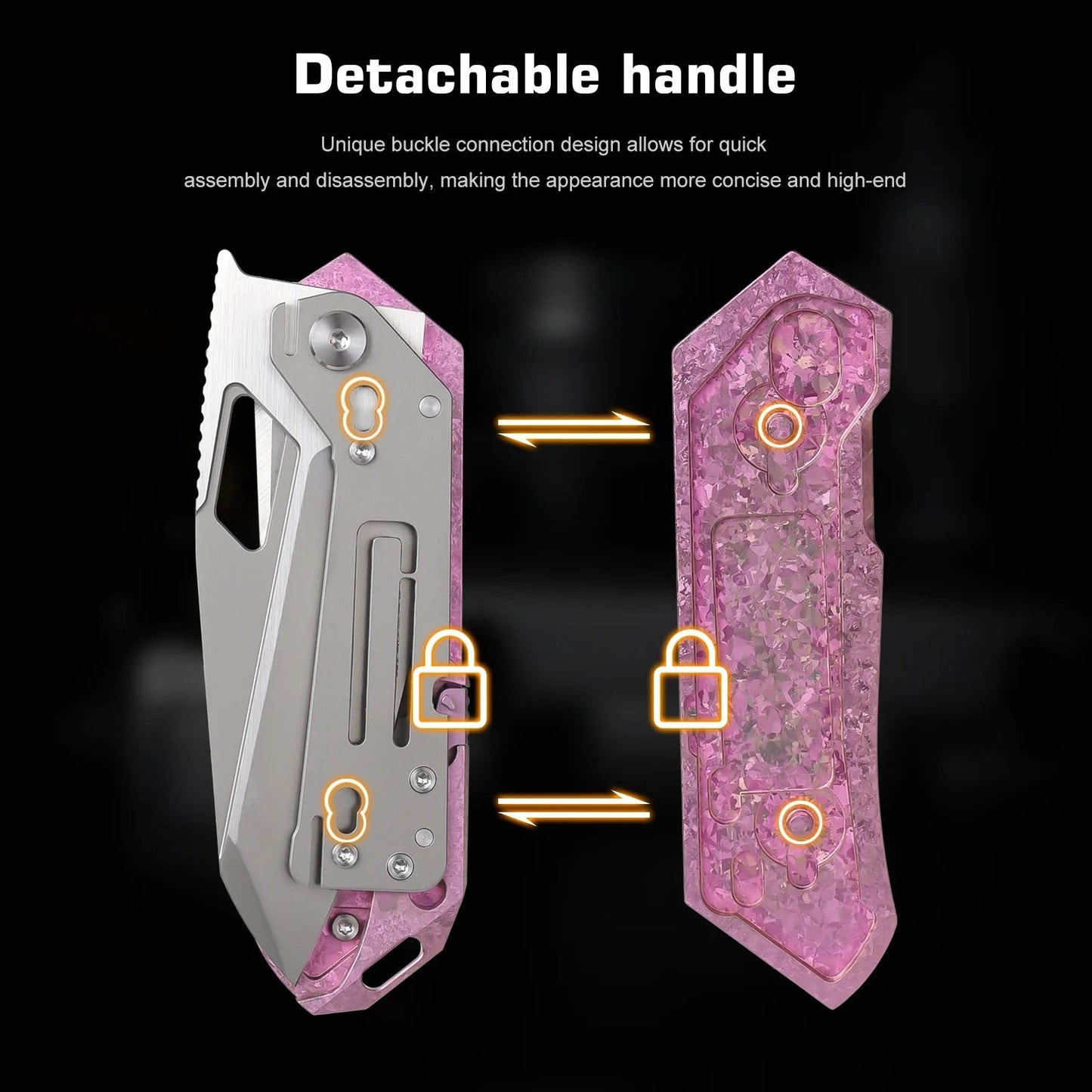 Remette Woodpecker RTWP-IP 2.95" M390 Reverse Tanto Folding Knife Crystallized Titanium Handle Liner Lock