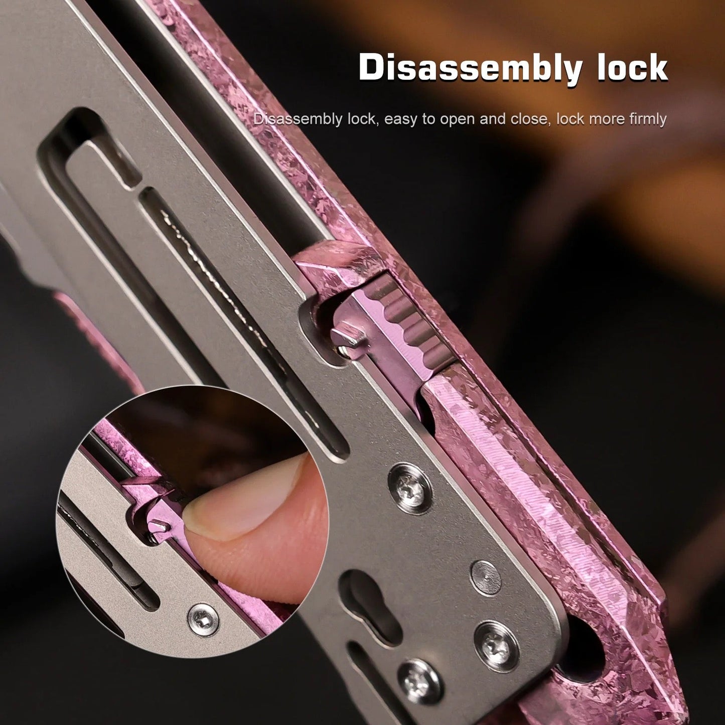 Remette Woodpecker RTWP-IP 2.95" M390 Reverse Tanto Folding Knife Crystallized Titanium Handle Liner Lock