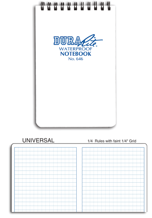 Rite in the Rain DuraRite Pocket Notebook 4" x 6" 646