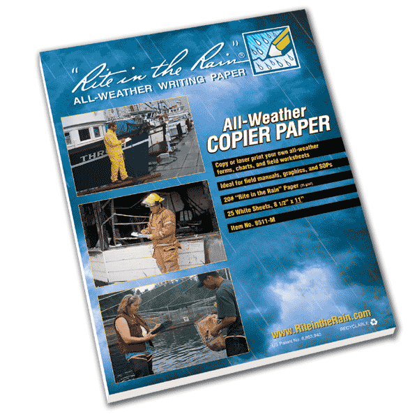 Rite in the Rain White All-Weather Copier Paper 25 Sheets 8511M