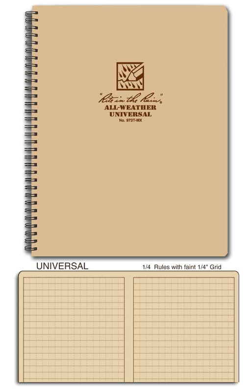 Rite in the Rain 8 1/2 x 11 Maxi Spiral Notebook Tan 973T-MX