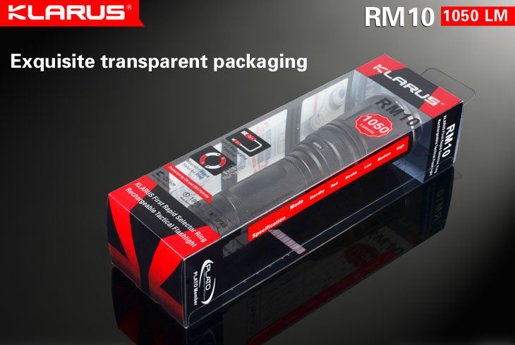Klarus RM10 1x 18650 / 2x CR123 1050 Lumens CREE XM-L2 LED Flashlight