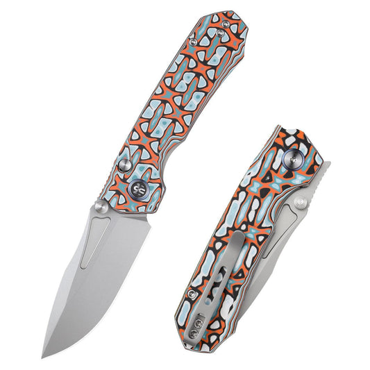Remette Rhino RNGD261 – 3.07″ D2 drop point, graffiti Micarta folding knife