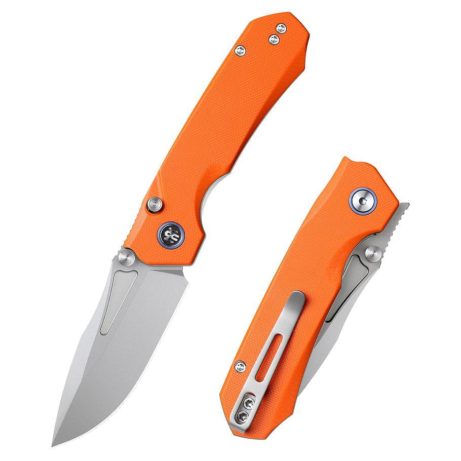 Remette Rhino RNGD3 – 3.07″ D2 drop point, orange G10 folding knife