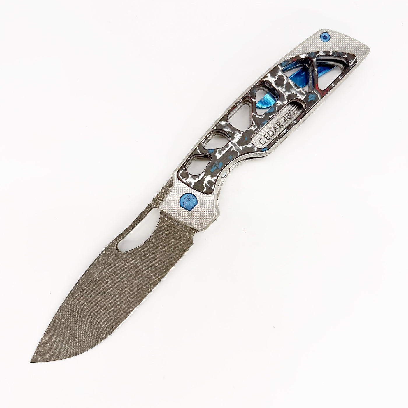 RobJohnsons Cedar Skeleton – RWL34 Acid Washed Fatcarbon Nebula Carbon Fiber Knife