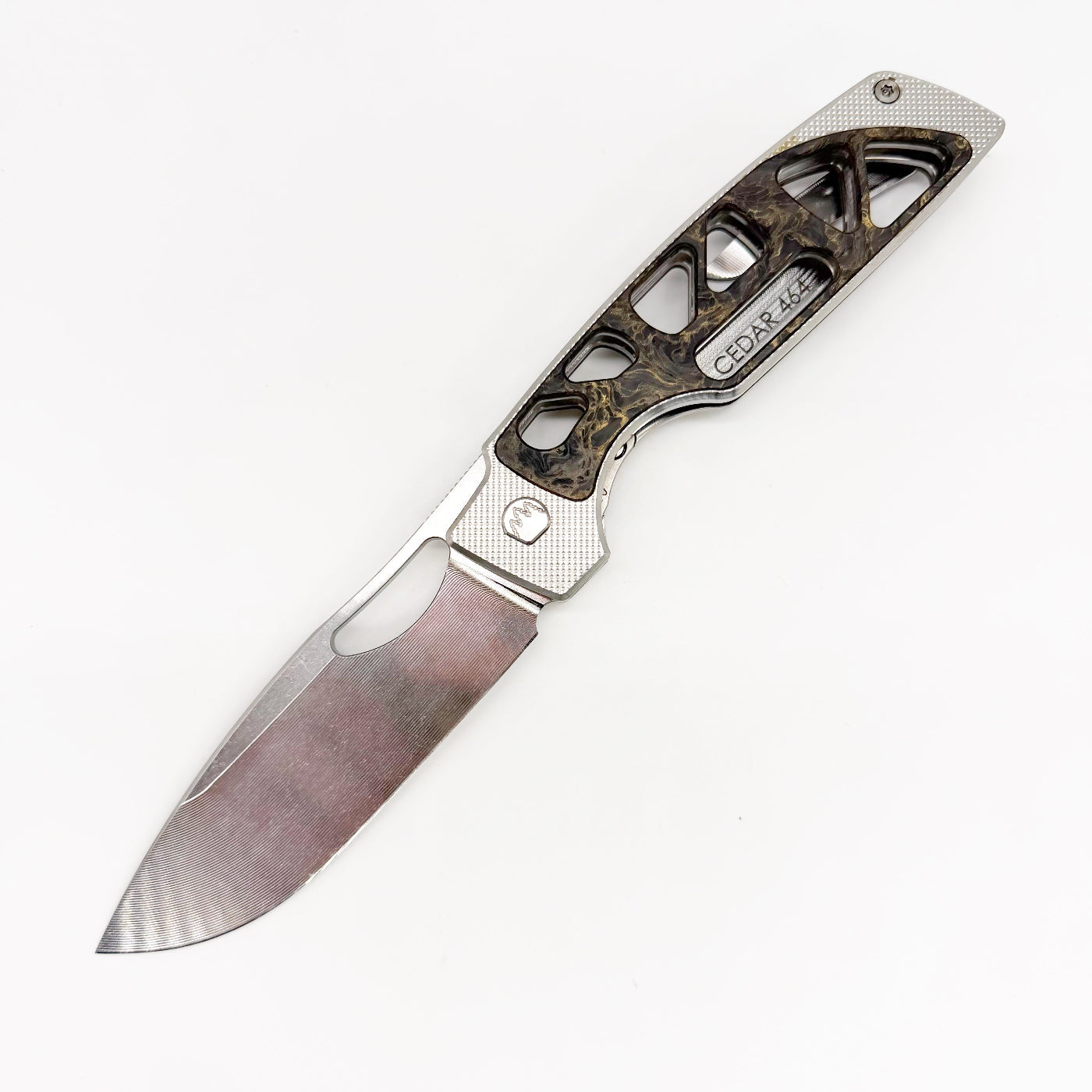 RobJohnsons Cedar Skeleton Saltwater – Vanax Satin Stonewash Titanium Carbon Fiber Knife