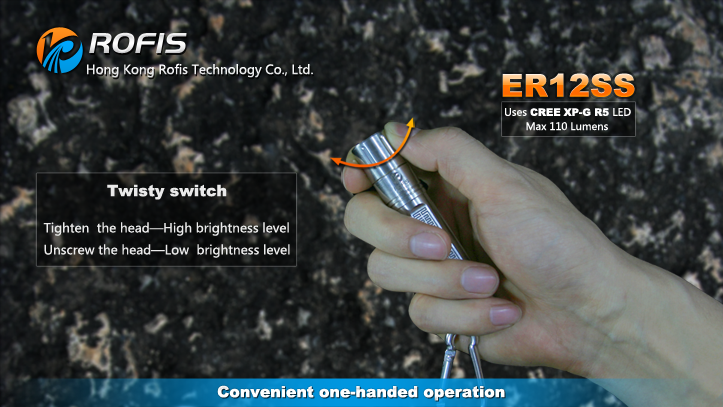 Rofis ER12SS CREE XP-G R5 110 Lumen 1 x AA Stainless Steel LED Flashlight